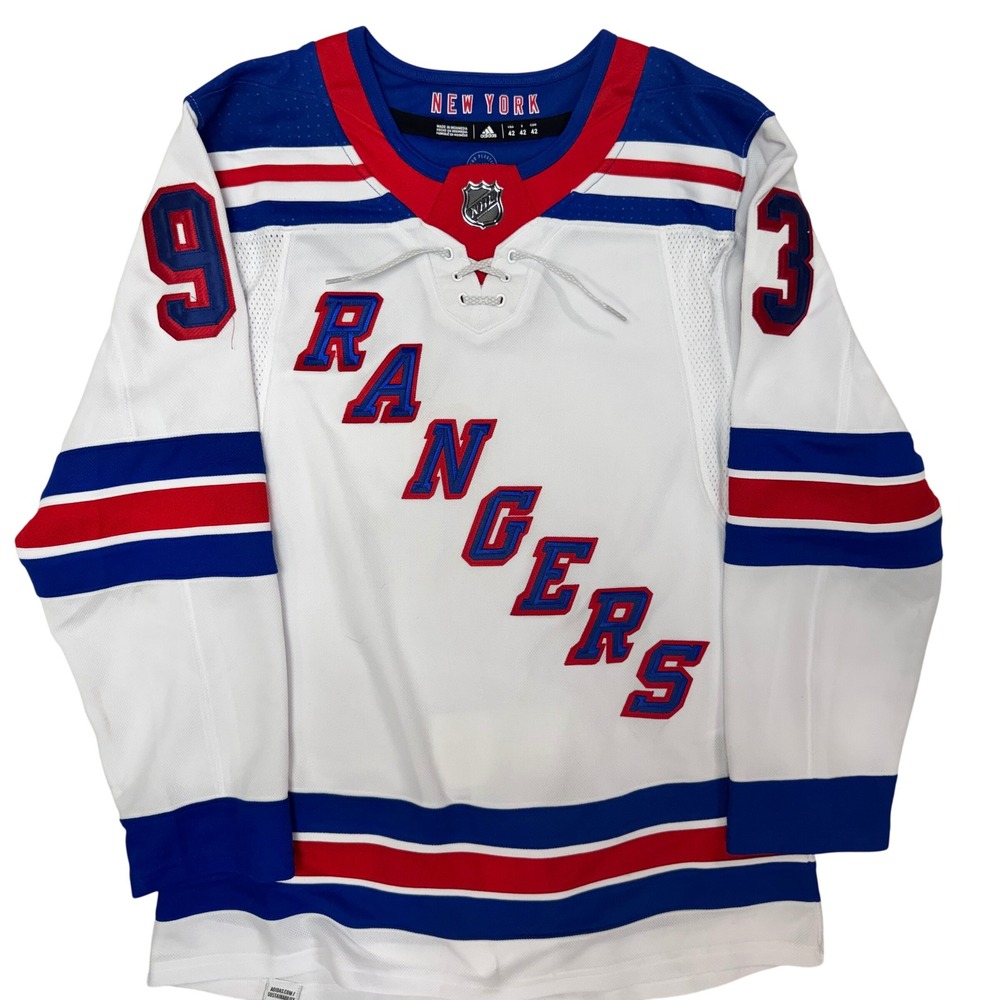 Adidas New York Rangers NHL Jersey White Blue Red Stitched Logo Size 42 XS